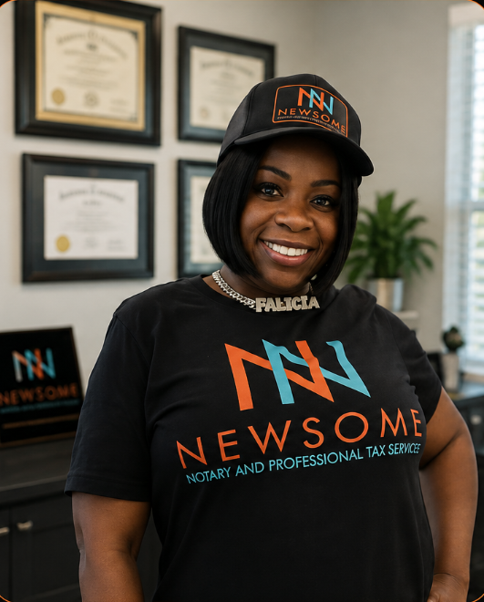 Falicia Newsome, Founder and Senior Tax Professional at Newsome Notary and Professional Tax Services