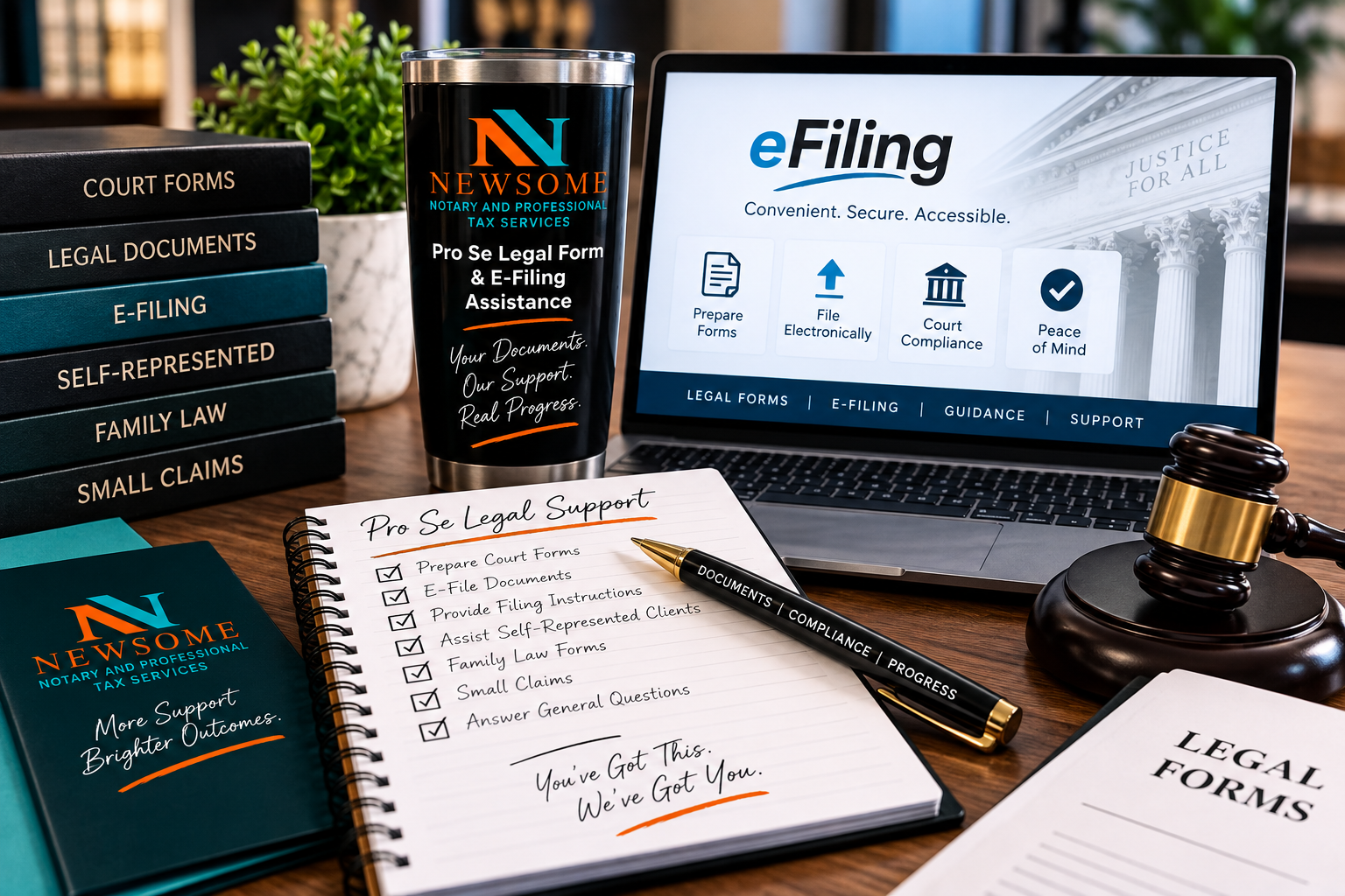 Pro se legal form and e-filing assistance